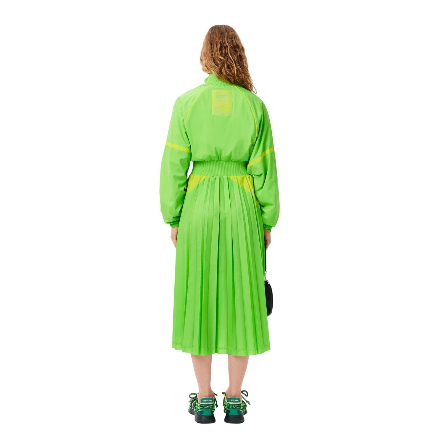 Green - Back - Lacoste Womens-Ladies Colour Block Sweatshirt Dress