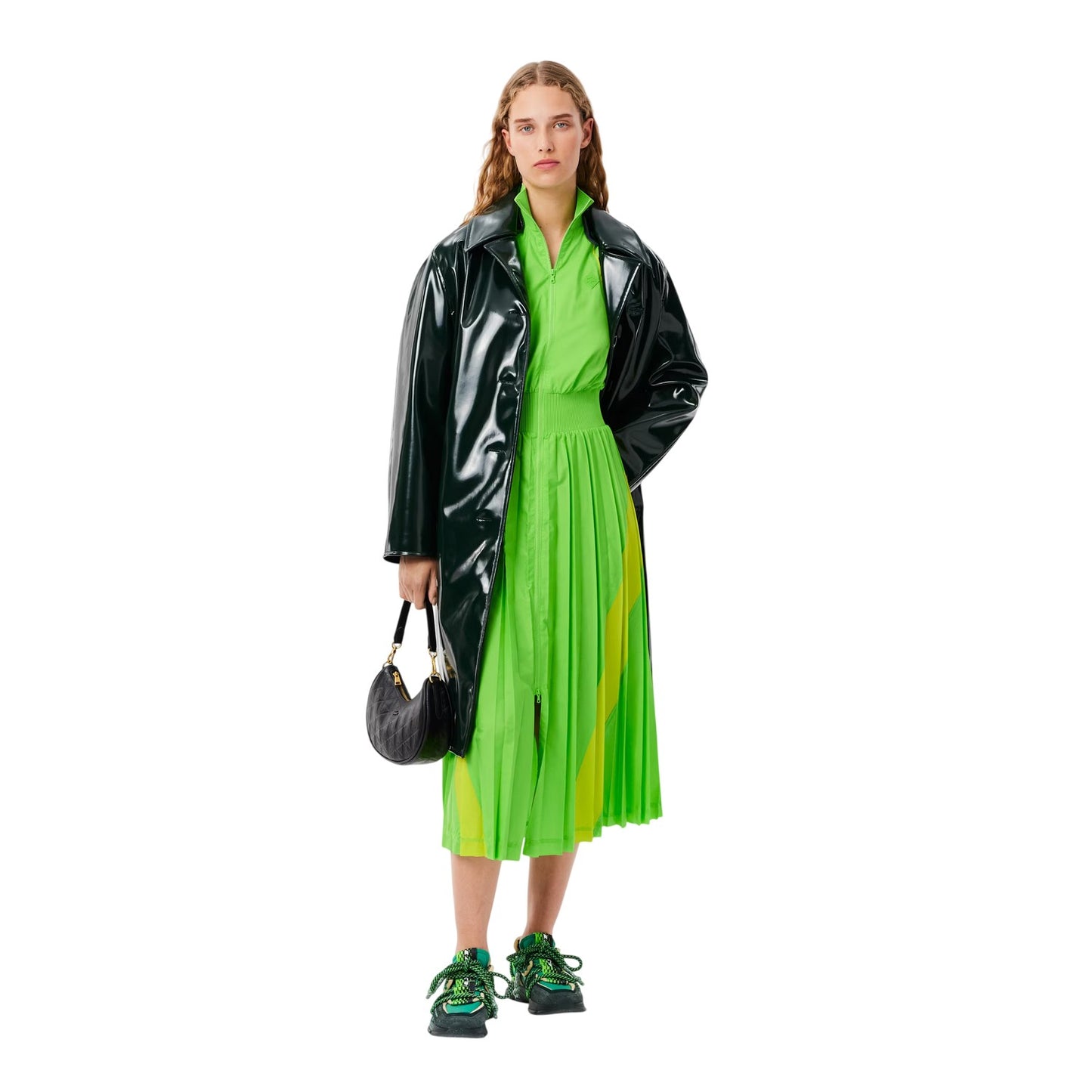 Green - Lifestyle - Lacoste Womens-Ladies Colour Block Sweatshirt Dress
