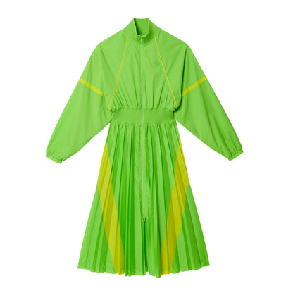 Green - Front - Lacoste Womens-Ladies Colour Block Sweatshirt Dress