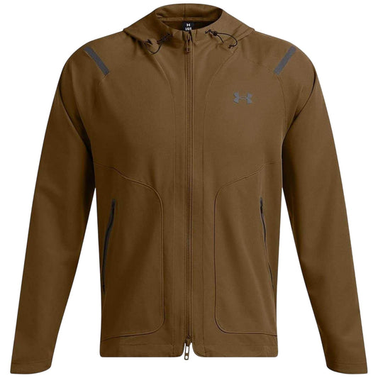 Brown - Front - Under Armour Mens Unstoppable Hooded Tracksuit Top