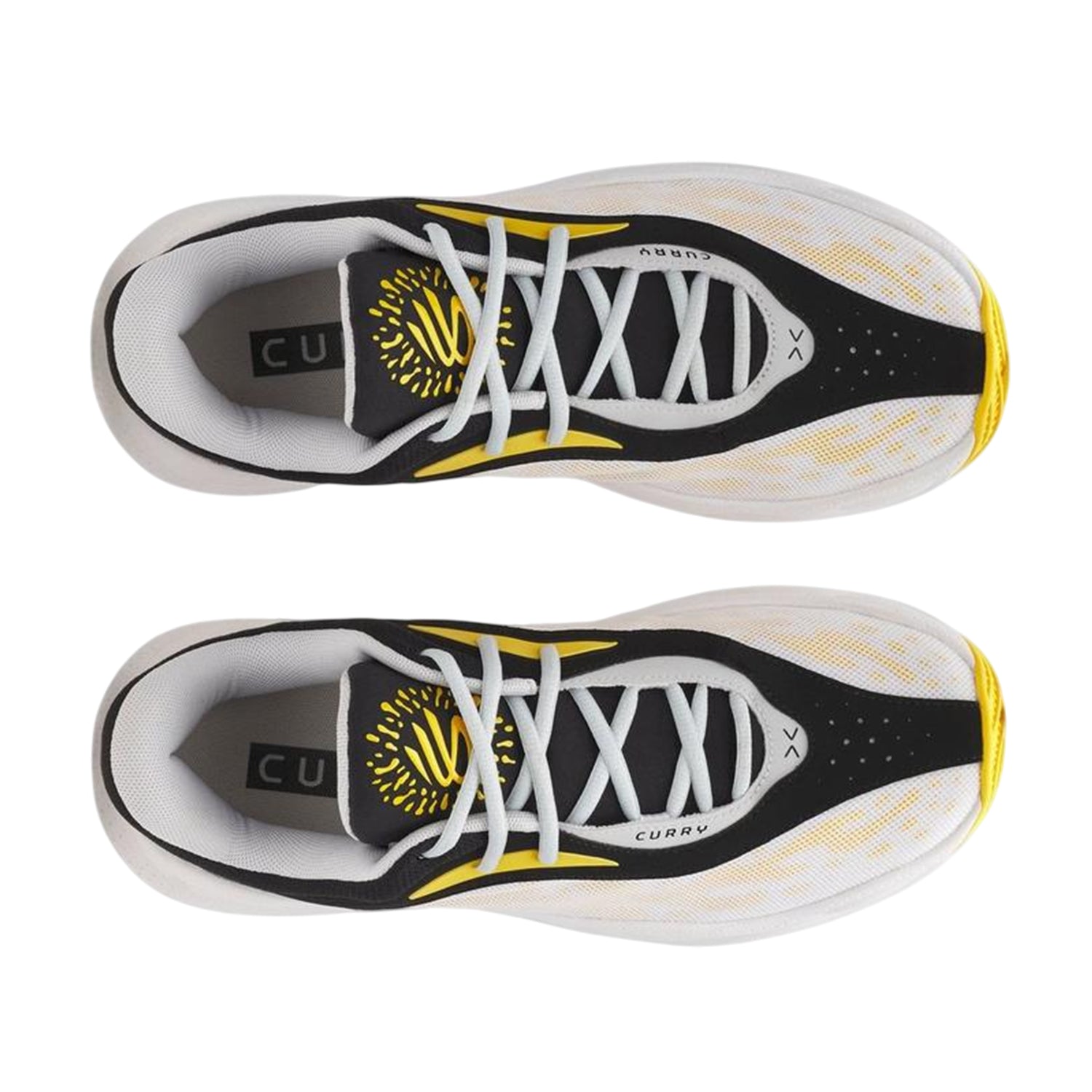 Black-White - Side - Under Armour Mens Curry Splash 25 Basketball Trainers