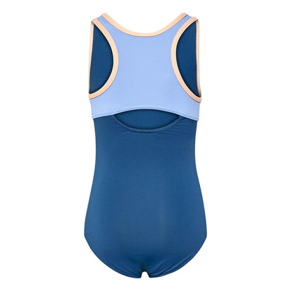 Dark Denim - Back - Hummel Girls Bell Logo One Piece Swimsuit