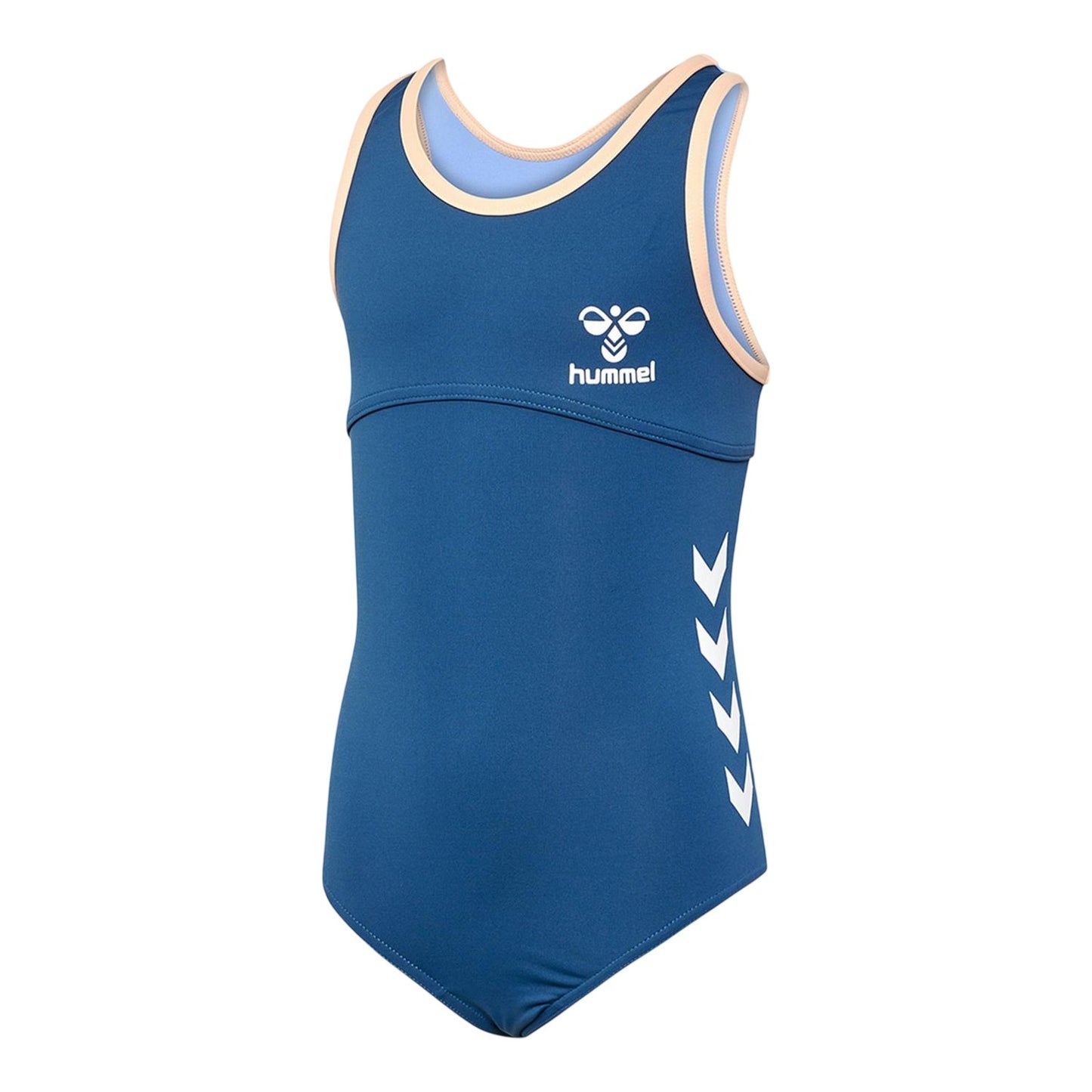 Dark Denim - Side - Hummel Girls Bell Logo One Piece Swimsuit