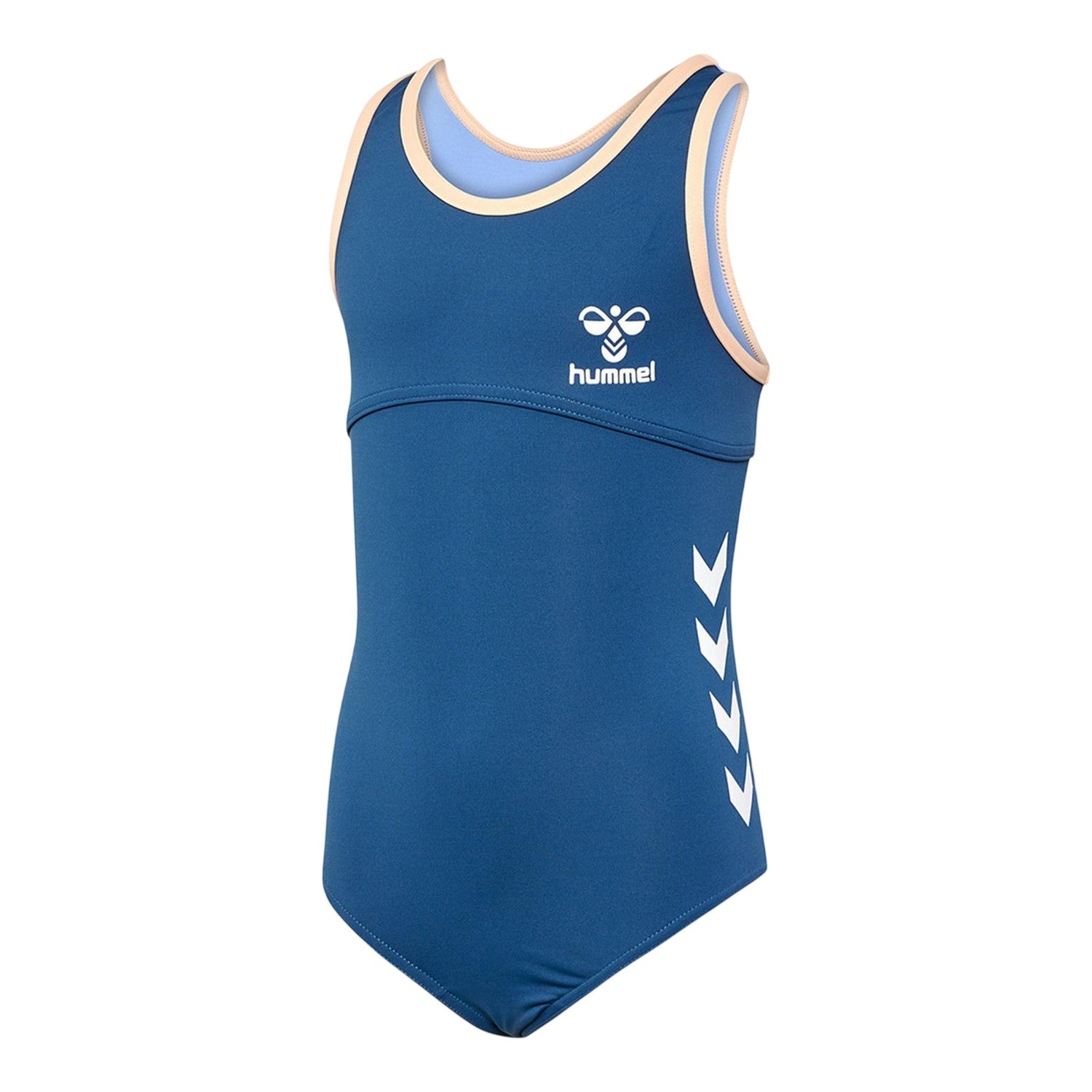 Dark Denim - Side - Hummel Girls Bell Logo One Piece Swimsuit