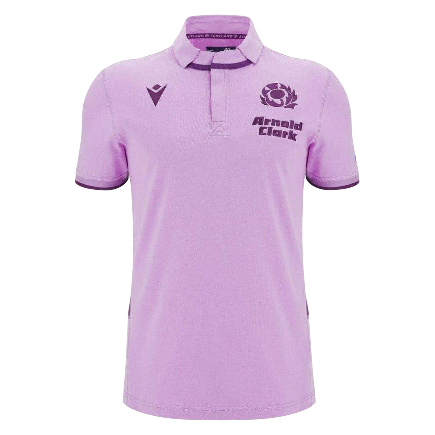 White - Front - Scotland RU Mens 25-26 Macron Polo Shirt