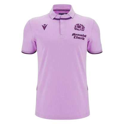 White - Front - Scotland RU Mens 25-26 Macron Polo Shirt
