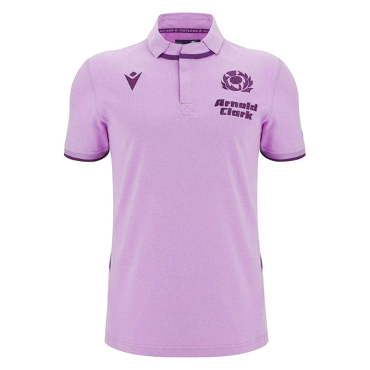 White - Front - Scotland RU Mens 25-26 Macron Polo Shirt