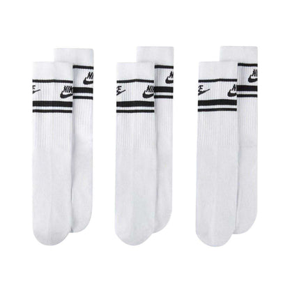 White-Black - Front - Nike Unisex Adult Everyday Essential Dri-FIT Crew Socks (Pack of 3)