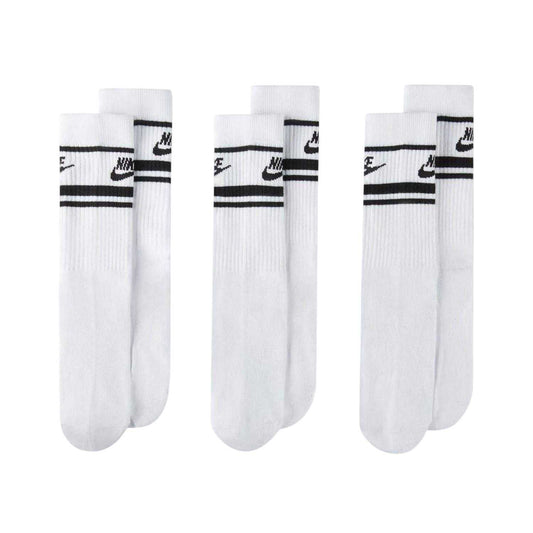 White-Black - Front - Nike Unisex Adult Everyday Essential Dri-FIT Crew Socks (Pack of 3)