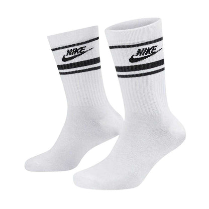 White-Black - Back - Nike Unisex Adult Everyday Essential Dri-FIT Crew Socks (Pack of 3)