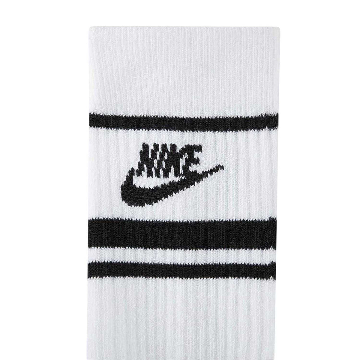 White-Black - Side - Nike Unisex Adult Everyday Essential Dri-FIT Crew Socks (Pack of 3)
