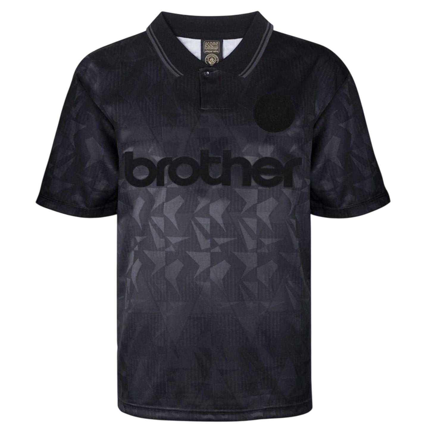 Black - Front - Score Draw Mens 1990 Manchester City FC Away Shirt