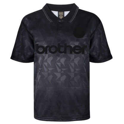 Black - Front - Score Draw Mens 1990 Manchester City FC Away Shirt