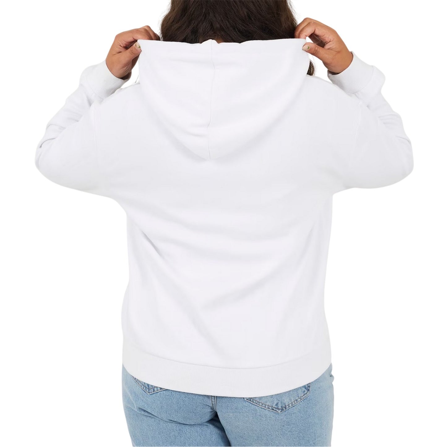 White - Back - Brave Soul Womens-Ladies Plus Full Zip Hoodie