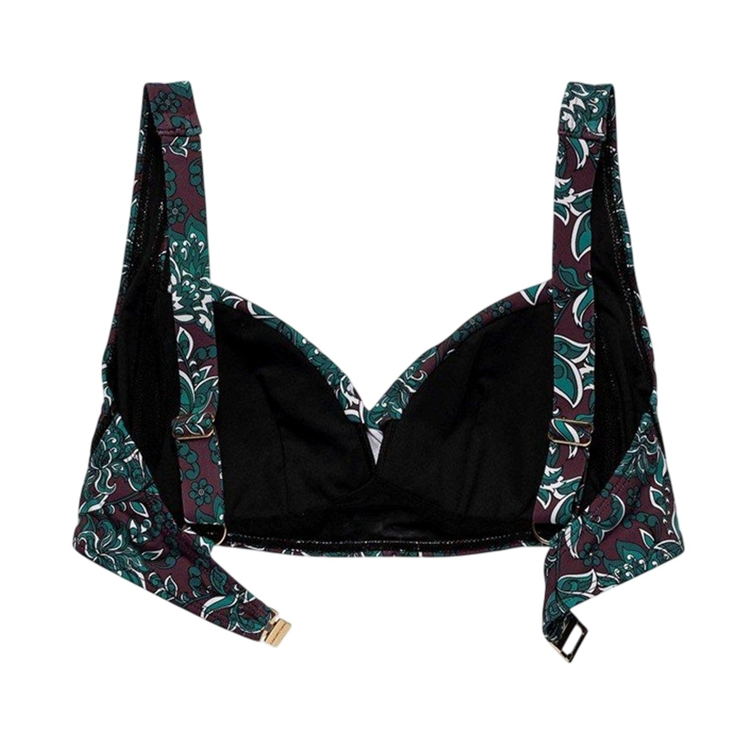 Purple - Back - Panos Emporio Womens-Ladies Flowers Balconette Bra