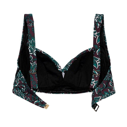 Purple - Back - Panos Emporio Womens-Ladies Flowers Balconette Bra