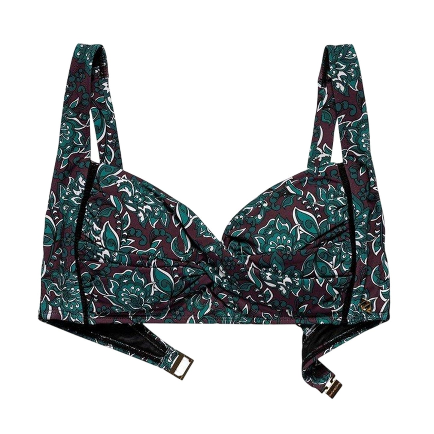Purple - Front - Panos Emporio Womens-Ladies Flowers Balconette Bra