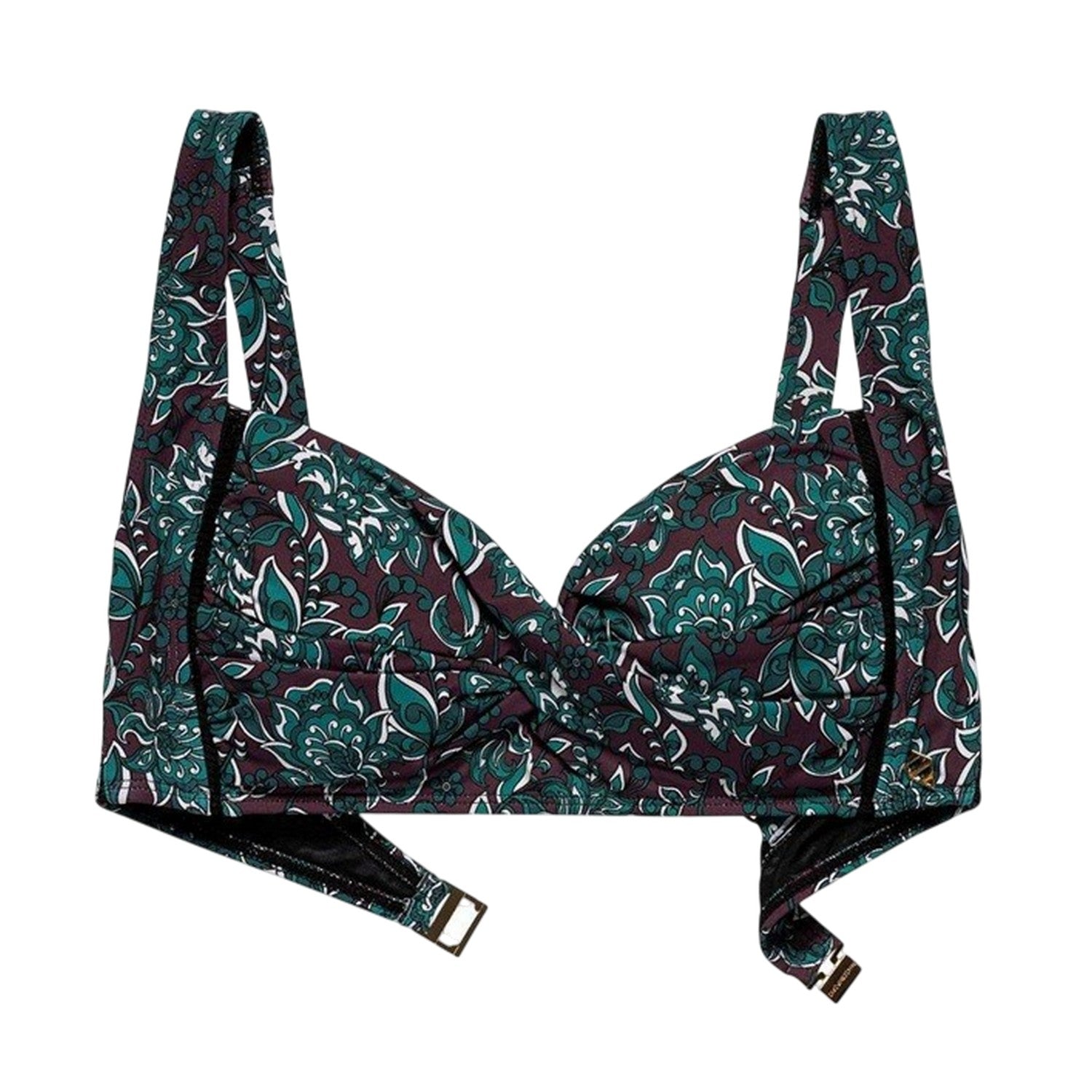 Purple - Front - Panos Emporio Womens-Ladies Flowers Balconette Bra