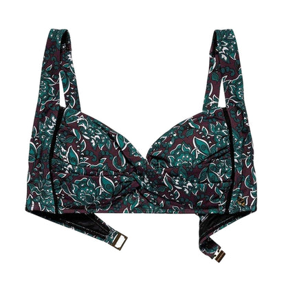 Purple - Front - Panos Emporio Womens-Ladies Flowers Balconette Bra