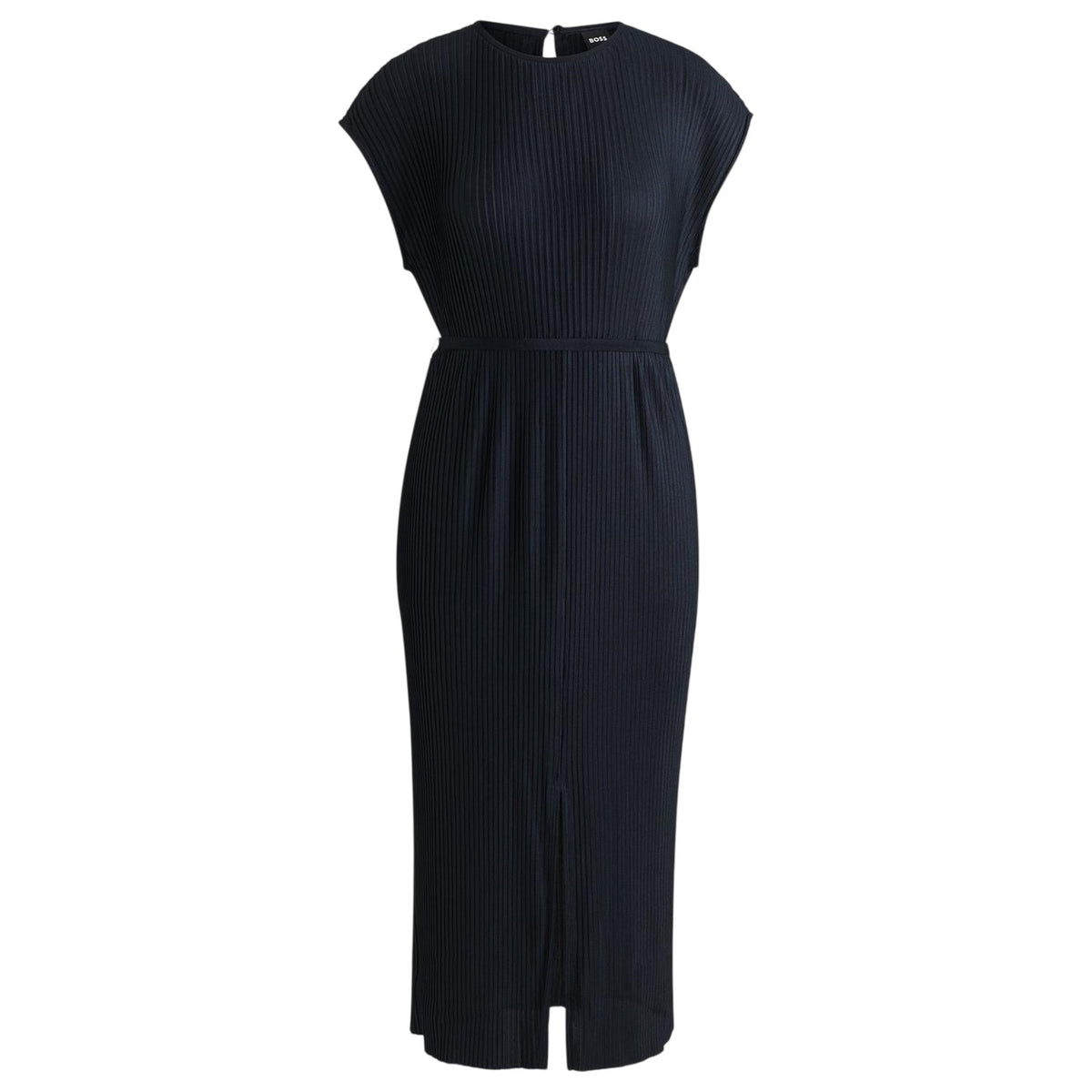 Dark Blue - Front - Boss Womens-Ladies Emaura Crew Neck Short-Sleeved Midi Dress