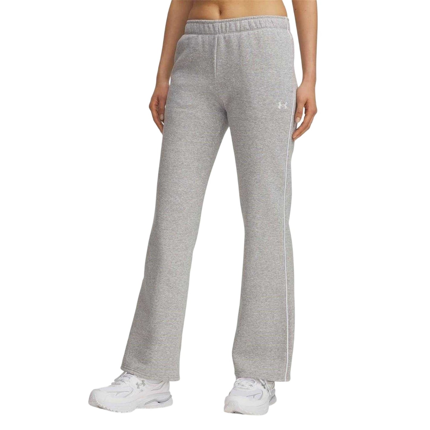 Grey Heather Heather - Front - Under Armour Womens-Ladies Rival Side Stripe Flared Sweatpants
