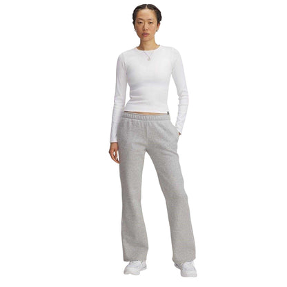 Grey Heather Heather - Side - Under Armour Womens-Ladies Rival Side Stripe Flared Sweatpants