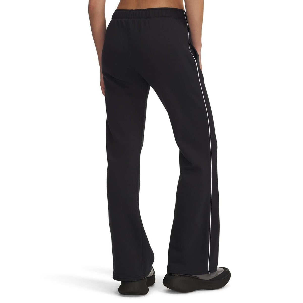 Black Melange - Back - Under Armour Womens-Ladies Rival Side Stripe Flared Sweatpants