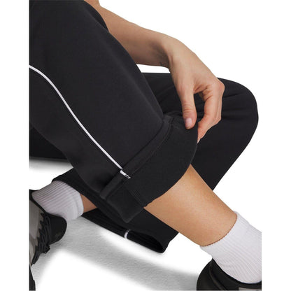 Black Melange - Side - Under Armour Womens-Ladies Rival Side Stripe Flared Sweatpants