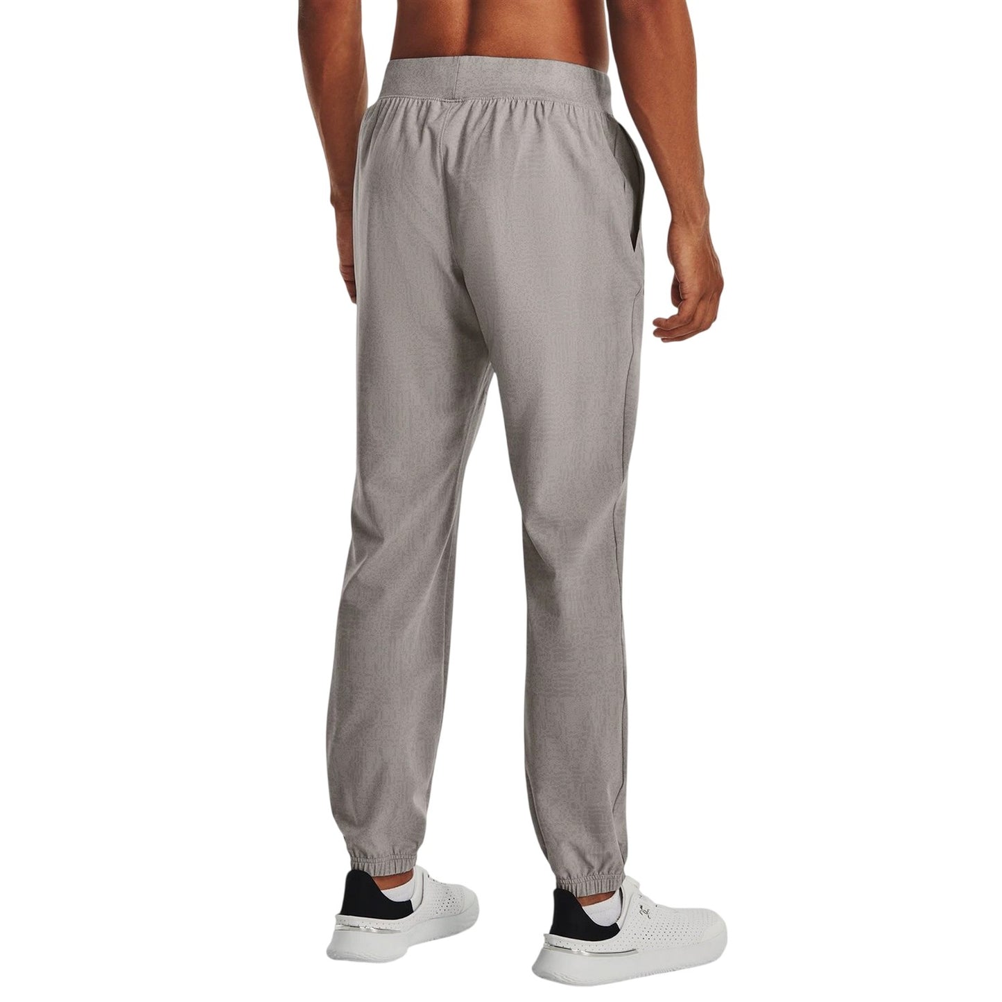 Grey - Back - Under Armour Mens Woven Stretch Regular Jogging Bottoms