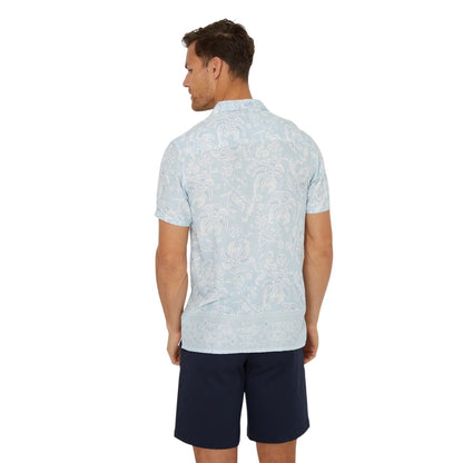 Sky - Back - Threadbare Mens Floral Regular Short-Sleeved Shirt