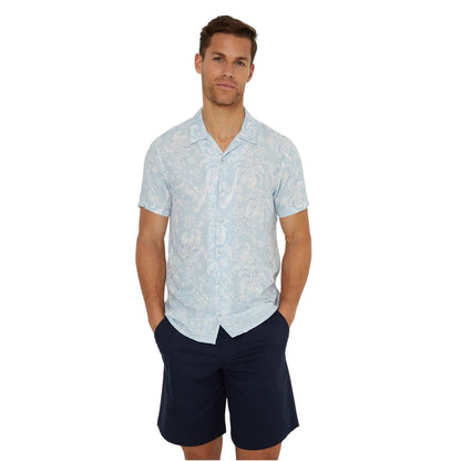 Sky - Front - Threadbare Mens Floral Regular Short-Sleeved Shirt