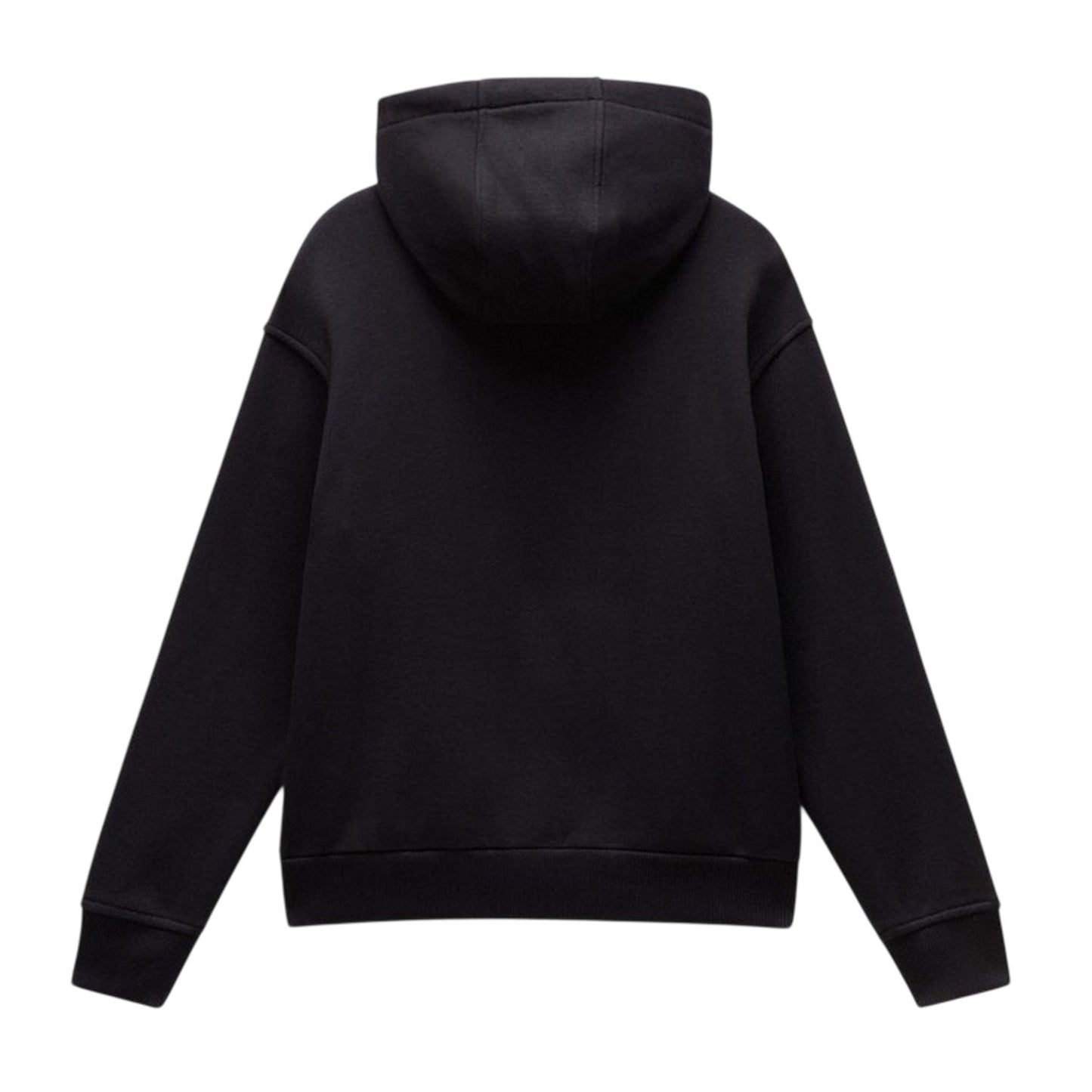 Black - Back - Napapijri Womens-Ladies Box Logo Cotton Blend Hoodie