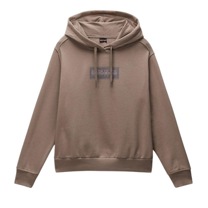 Rock - Front - Napapijri Womens-Ladies Box Logo Cotton Blend Hoodie