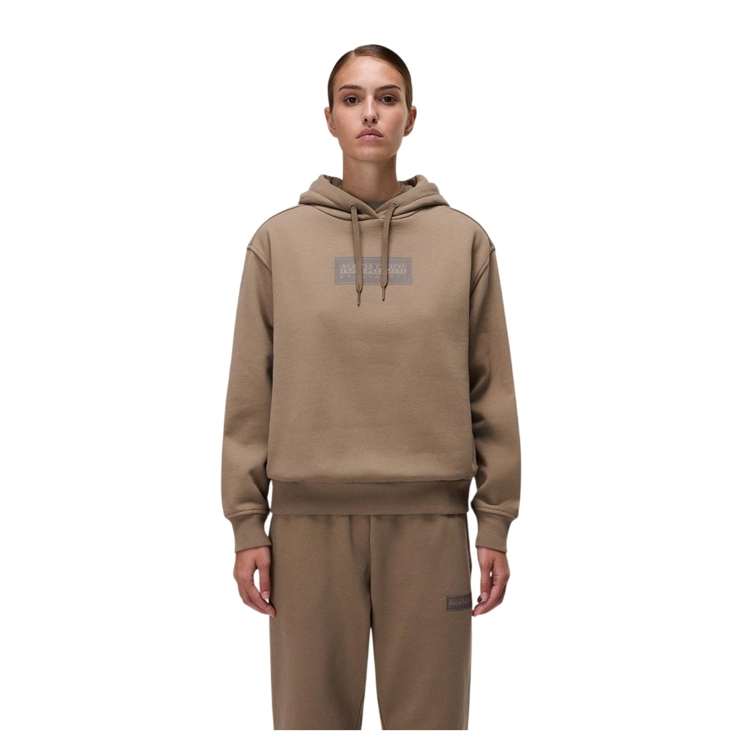 Rock - Side - Napapijri Womens-Ladies Box Logo Cotton Blend Hoodie