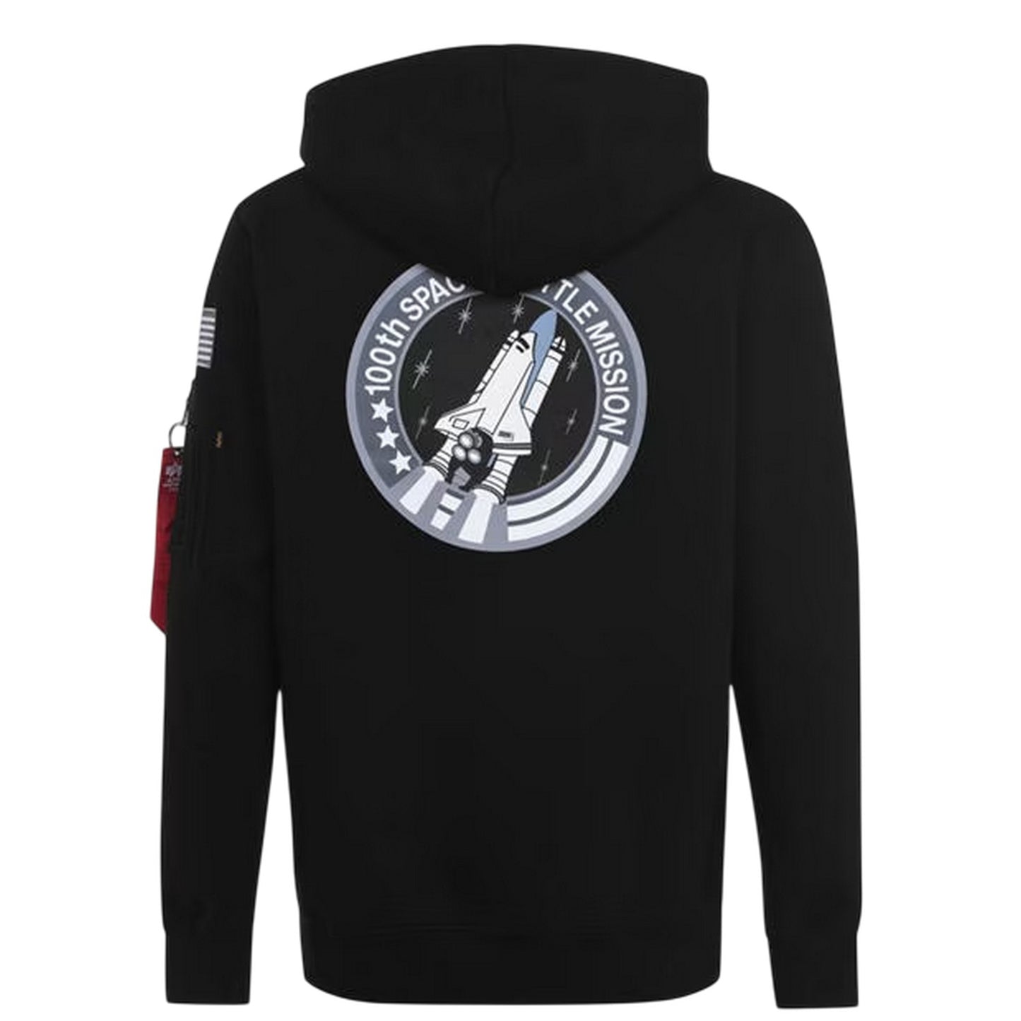 Black - Back - NASA Mens Space Shuttle Cotton Blend Hoodie