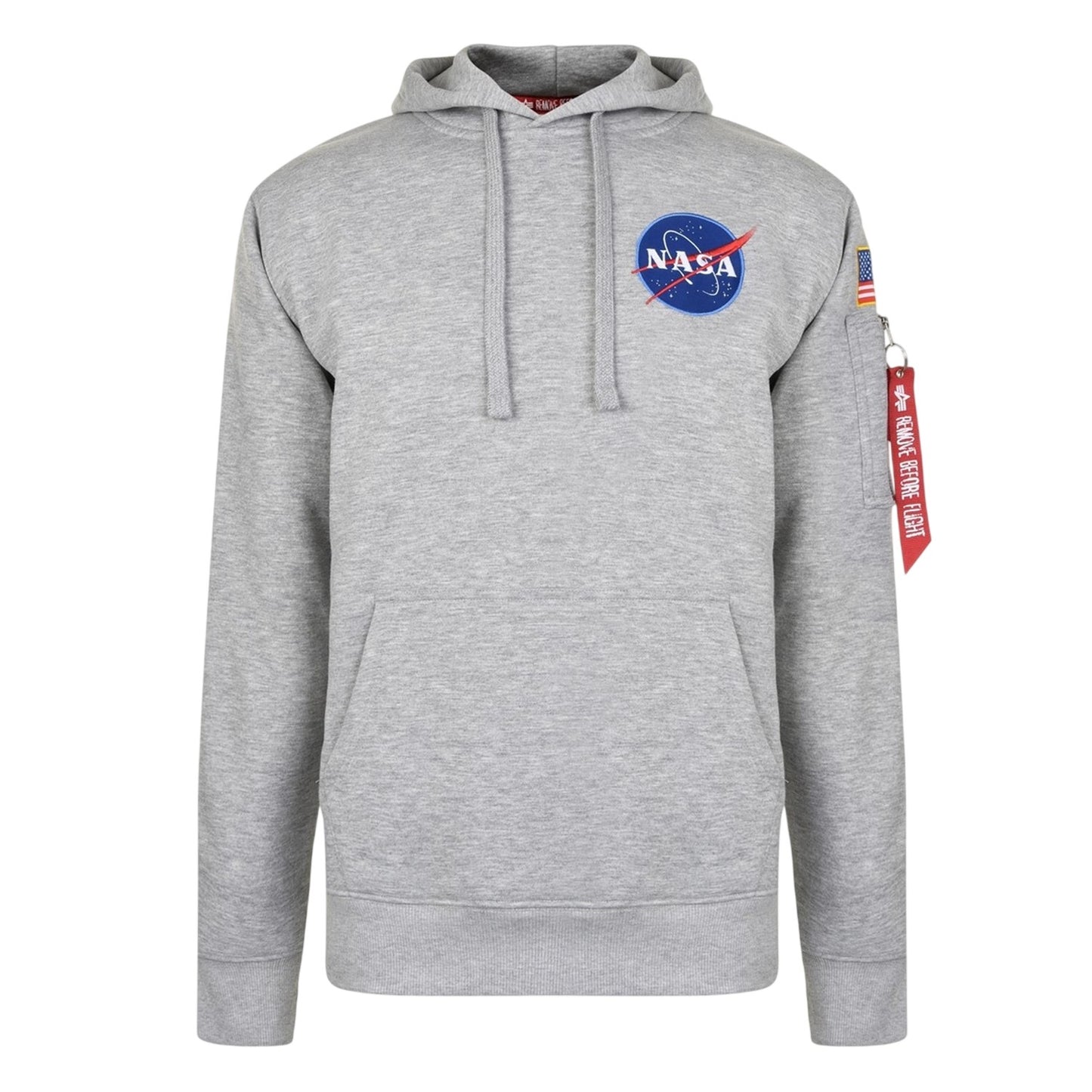 Grey Heather - Front - NASA Mens Space Shuttle Cotton Blend Hoodie