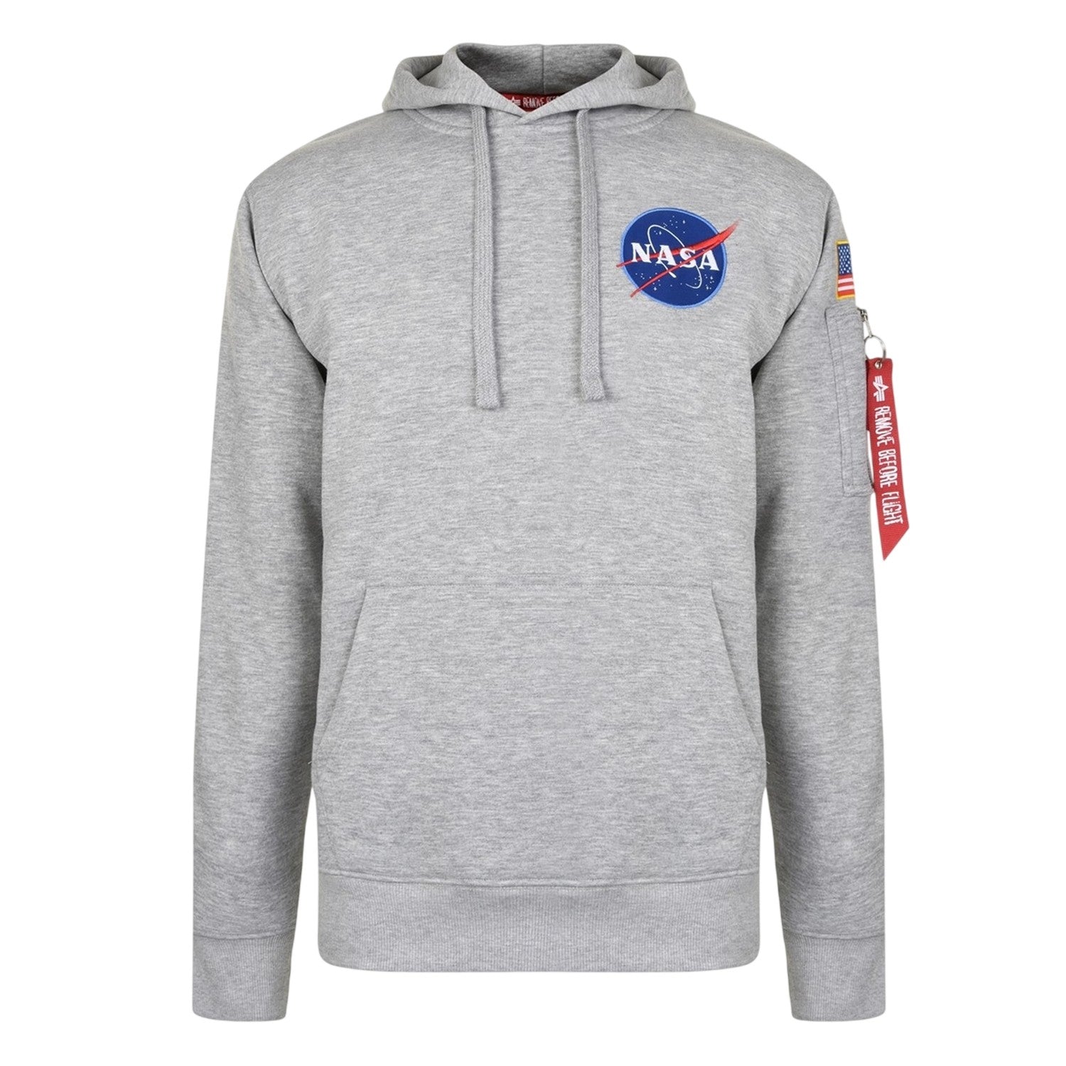 Grey Heather - Front - NASA Mens Space Shuttle Cotton Blend Hoodie