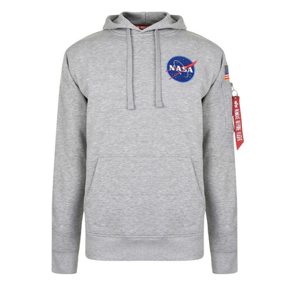 Grey Heather - Front - NASA Mens Space Shuttle Cotton Blend Hoodie