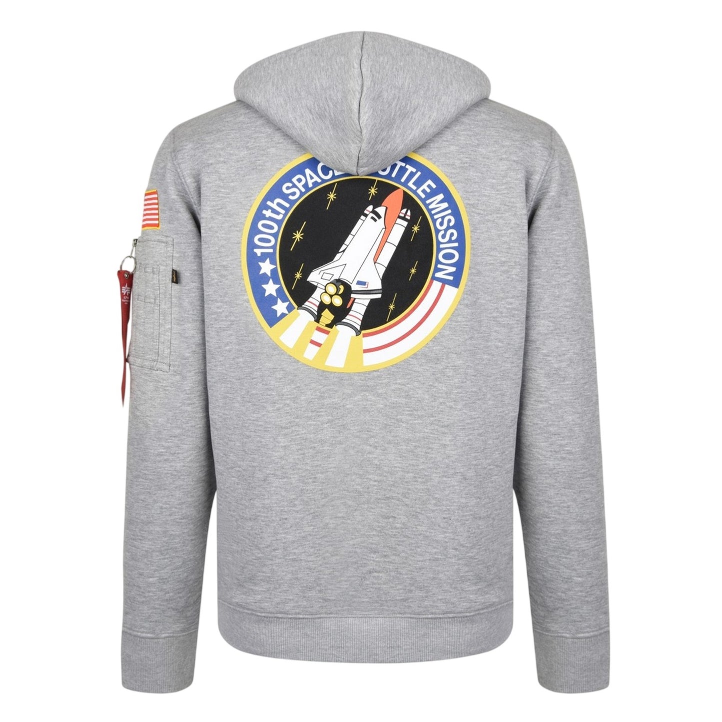 Grey Heather - Back - NASA Mens Space Shuttle Cotton Blend Hoodie