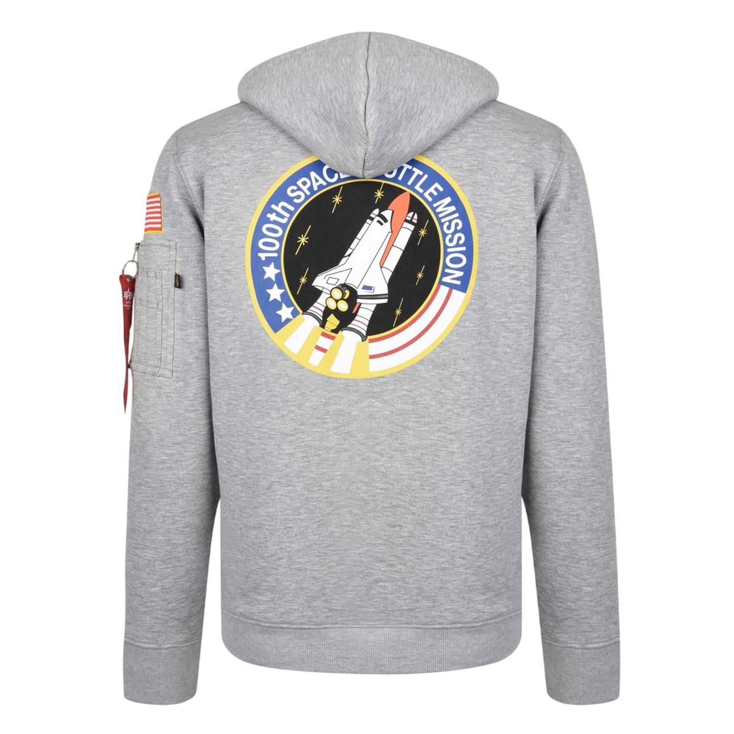 Grey Heather - Back - NASA Mens Space Shuttle Cotton Blend Hoodie