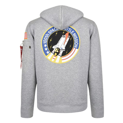 Grey Heather - Back - NASA Mens Space Shuttle Cotton Blend Hoodie