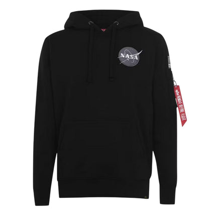 Black - Front - NASA Mens Space Shuttle Cotton Blend Hoodie