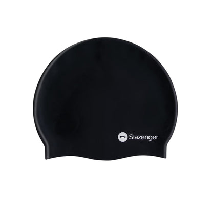 Black - Front - Slazenger Unisex Adult Swim Cap