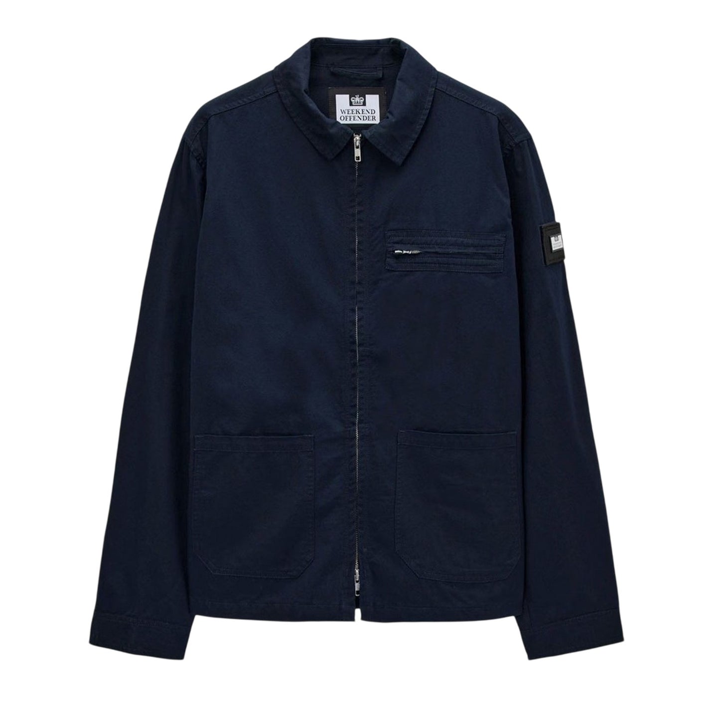 Navy - Front - Weekend Offender Mens Caleb Service Overshirt