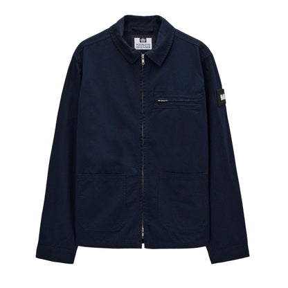 Navy - Front - Weekend Offender Mens Caleb Service Overshirt