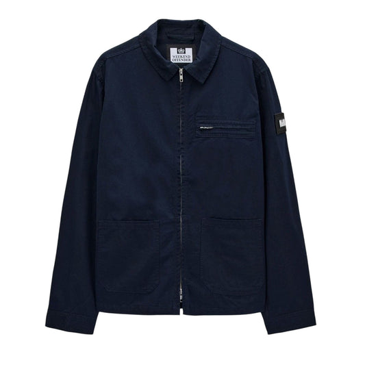 Navy - Front - Weekend Offender Mens Caleb Service Overshirt