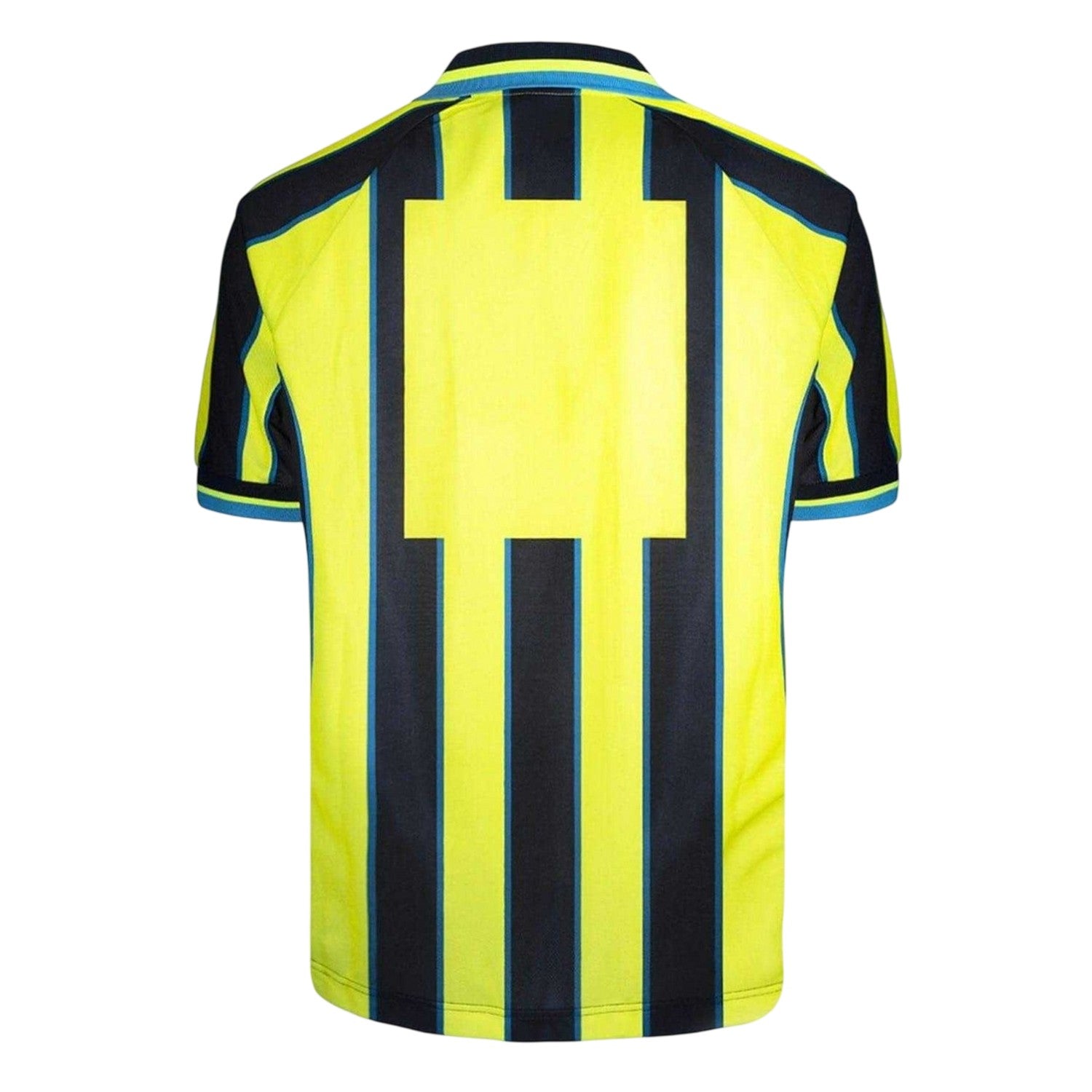 Yellow-Black - Back - Score Draw Mens Retro 1999 Manchester City FC Away Shirt