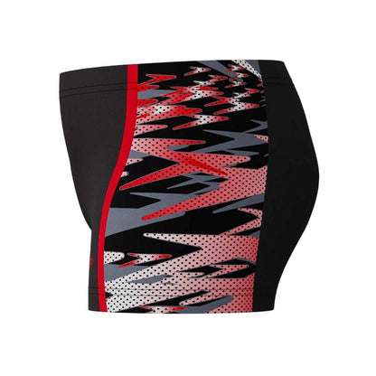 Anthracite-Red - Side - Speedo Boys Hyper Boom Splice Logo Swimming Trunks