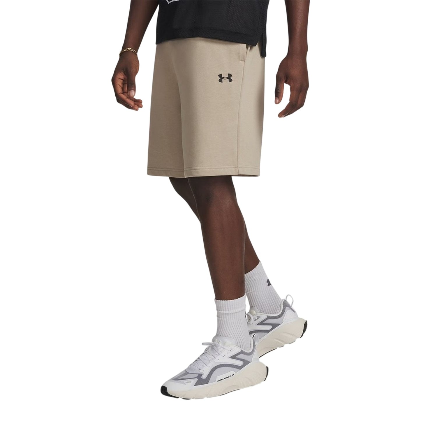 Khaki-Black - Front - Under Armour Mens Rival Logo Shorts