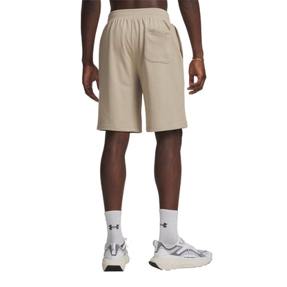 Khaki-Black - Back - Under Armour Mens Rival Logo Shorts
